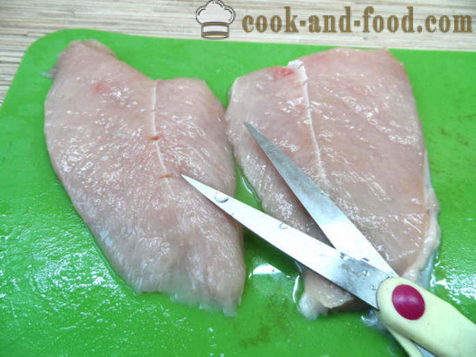 Kylling koteletter med en lækker påfyldning og sprød - hvordan man laver kager med en skorpe og påfyldning, med en trin for trin opskrift fotos