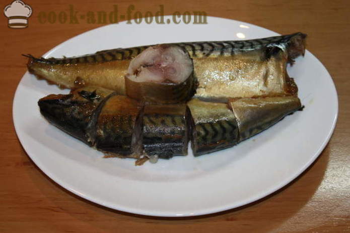 Velsmagende makrel, røget te og løg avner - hvordan at ryge makrel i løg skind hjemme, trin for trin opskrift fotos
