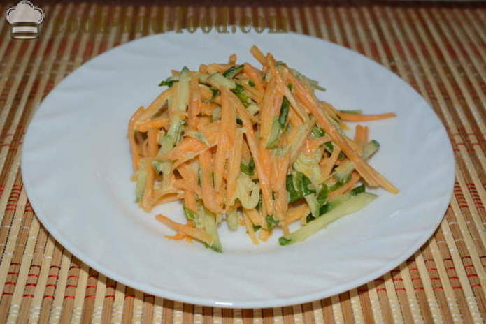 Salat af græskar og agurk med sennep sauce - hvordan man forbereder en salat med græskar og agurk, med en trin for trin opskrift fotos