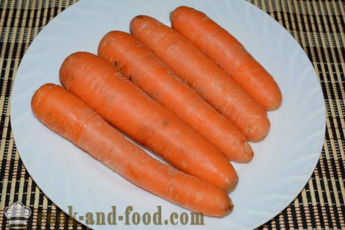 Hvordan til at lave mad gulerod salat og russisk salat - hvordan at koge gulerødder i en gryde, med en trin for trin opskrift fotos