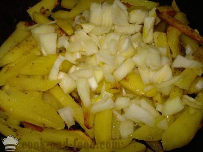 Stegte kartofler med løg - hvordan man laver stegte kartofler med løg i en pande, en trin for trin opskrift fotos