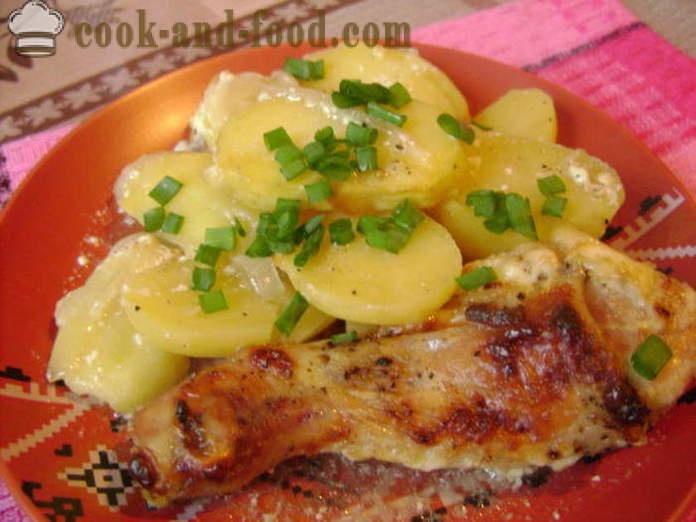 Kylling underlår med kartofler i ovnen - hvordan at tilberede en lækker kylling underlår med kartofler, en trin for trin opskrift fotos