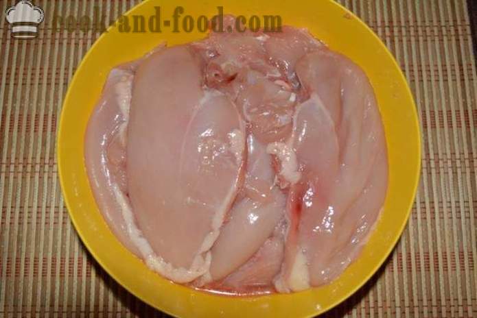 Saftige koteletter af kyllingebryst med semulje - hvordan man kan tilberede saftige bøffer af kyllingebryster, en trin for trin opskrift fotos