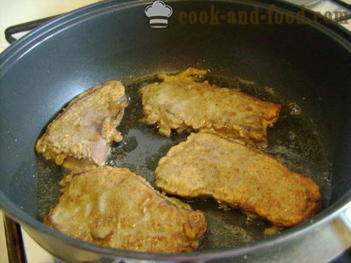 Blød okselever stegt - hvordan man laver stegt oksekød leveren er blød, med en trin for trin opskrift fotos