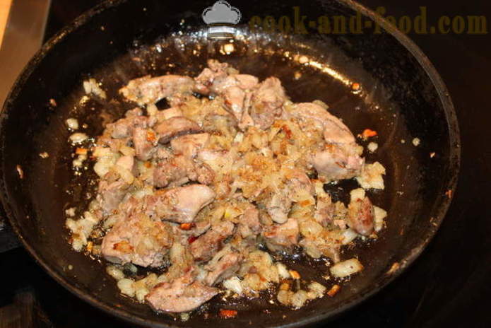 Æg stegt i rasp, proppet med kylling lever - hvordan at koge æg, paneret, med en trin for trin opskrift fotos