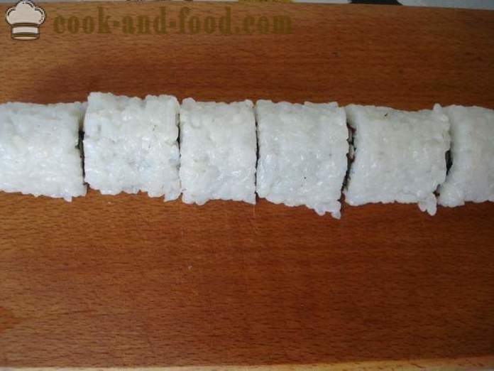 Sådan koger ris ruller ud i hjemmet, trin for trin opskrift fotos