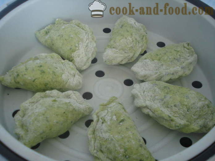 Frodige dumplings dampet, yoghurt og kartofler - hvordan man laver dumplings med kartofler dampet, med en trin for trin opskrift fotos