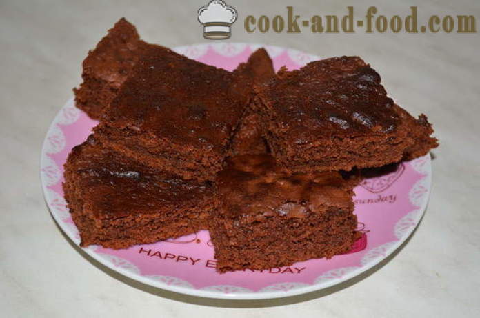 Chokolade brownie kage - hvordan man kan gøre chokolade brownies derhjemme, skridt for skridt opskrift fotos