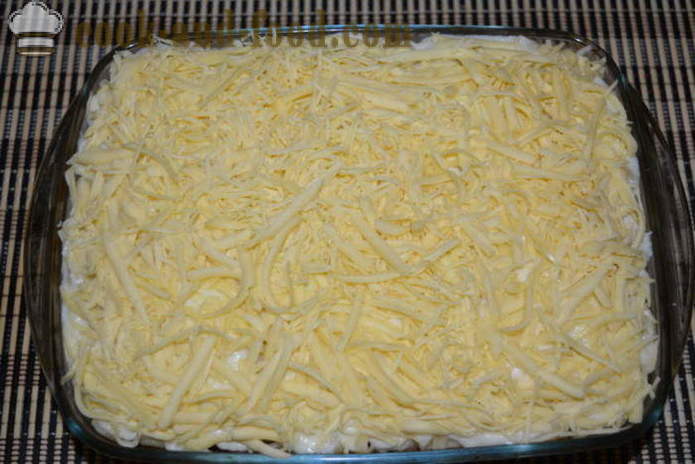 Makaroni gryderet med hakket kød og bechamelsauce - hvordan man kan tilberede pasta gryde i ovnen, med en trin for trin opskrift fotos