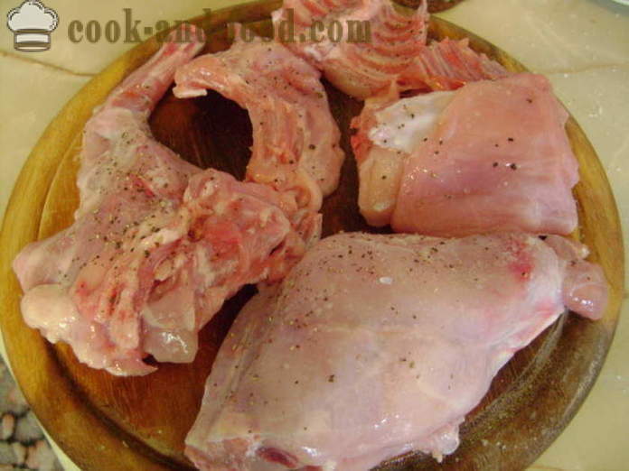 Kanin braiseret i fløde - hvordan man tilbereder kanin gryderet i creme fraiche, en trin for trin opskrift fotos
