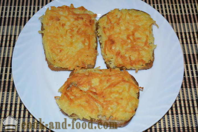 Hot sandwich med revet rå kartofler - hvordan at gøre varme sandwich i panden, en trin for trin opskrift fotos