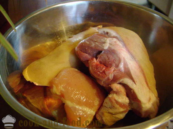 Jellied kød og hjemmelavet råstyrke - at forberede gelé kød og råstyrke til at gøre derhjemme, trin for trin opskrift fotos