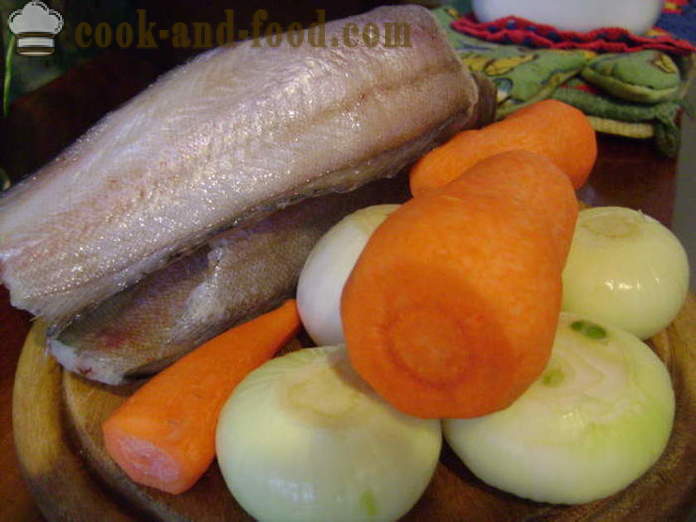 En lækker opskrift brotoly stuvet med løg og grøntsager - tilberedning brotola fisk med mayonnaise, en trin for trin opskrift fotos