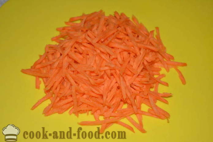 Lobio af røde bønner med gulerødder og lukom- hvordan man laver lobio af røde bønner, en trin for trin opskrift fotos