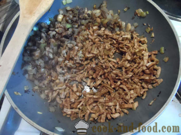 Bagte fyldte svampe - hvordan man forbereder fyldte svampe i ovnen, med en trin for trin opskrift fotos