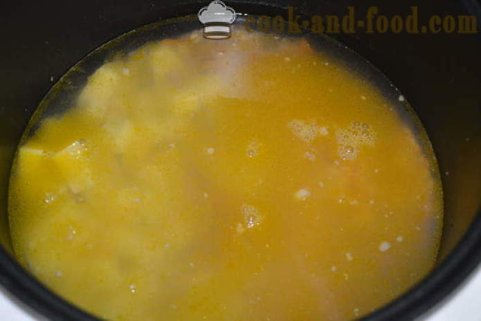 Ært suppe med kød - hvordan man tilbereder ærtesuppe i multivarka hurtigt, trin for trin opskrift fotos