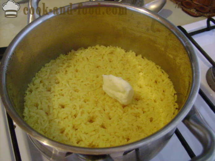 Kogt ris med gurkemeje - hvordan man laver ris med gurkemeje, en trin for trin opskrift fotos