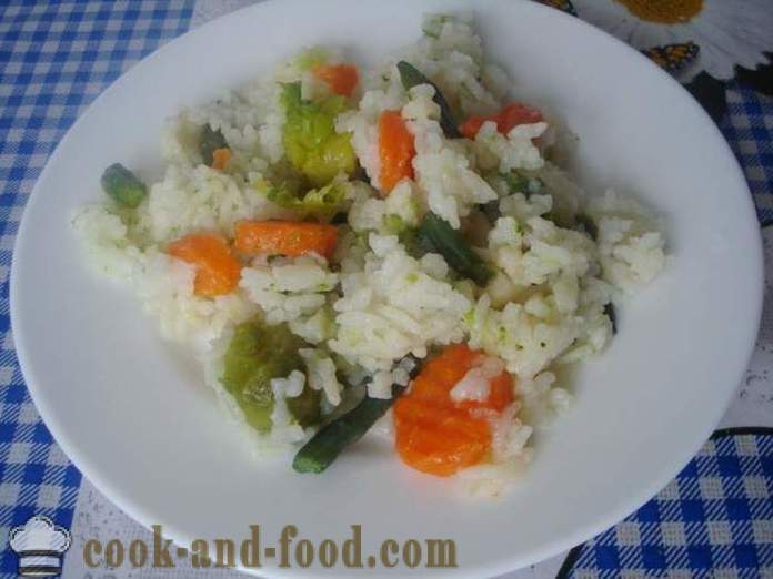 Ris med grøntsager i multivarka - hvordan man laver ris med grøntsager i multivarka, trin for trin opskrift fotos