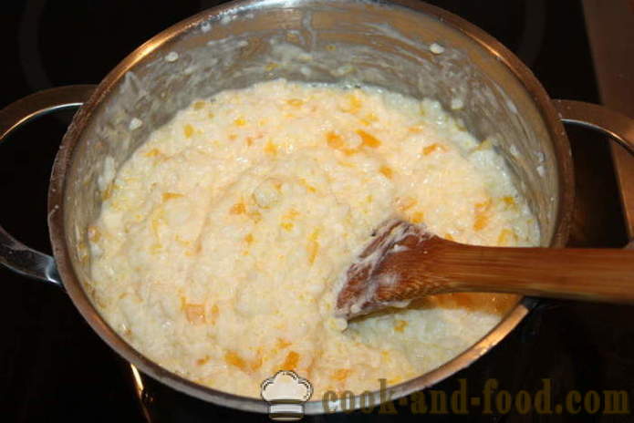 Ris grød med græskar på mælk - hvordan man laver risengrød med græskar på en tallerken, med en trin for trin opskrift fotos