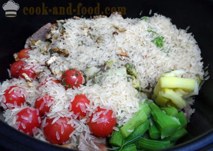 Risotto med grøntsager i multivarka frosne og tørrede - hvordan man laver risotto i multivarka derhjemme, skridt for skridt opskrift fotos