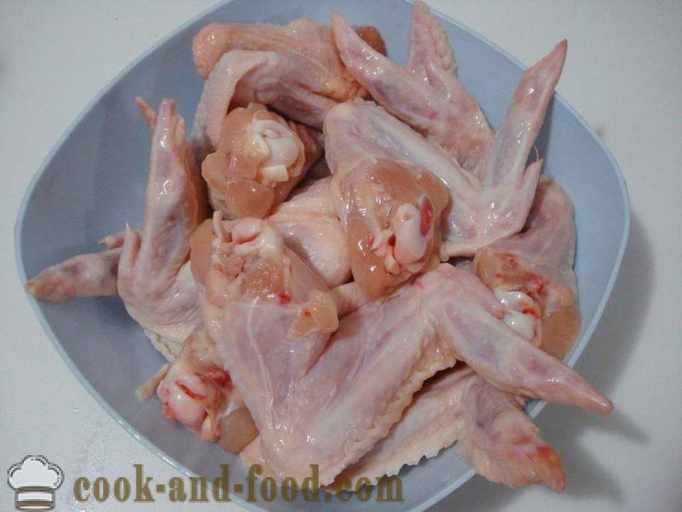 Skewers af kyllingevinger - hvordan man tilbereder skewers kyllingevinger, en trin for trin opskrift fotos