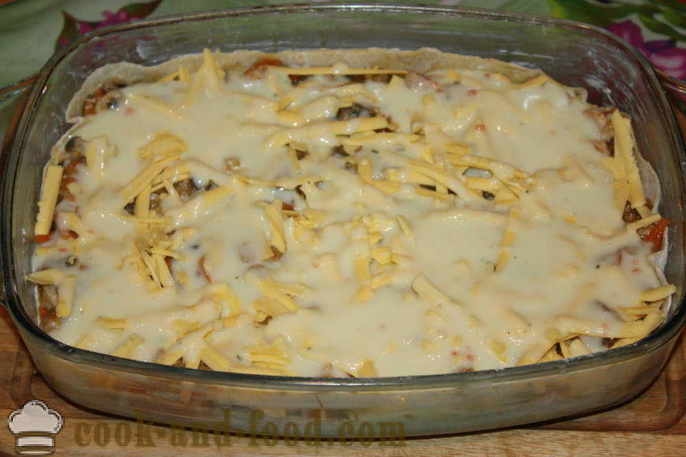 Lasagne med kylling og aubergine - hvordan at lave mad Lasagne med kylling og aubergine, en trin for trin opskrift fotos