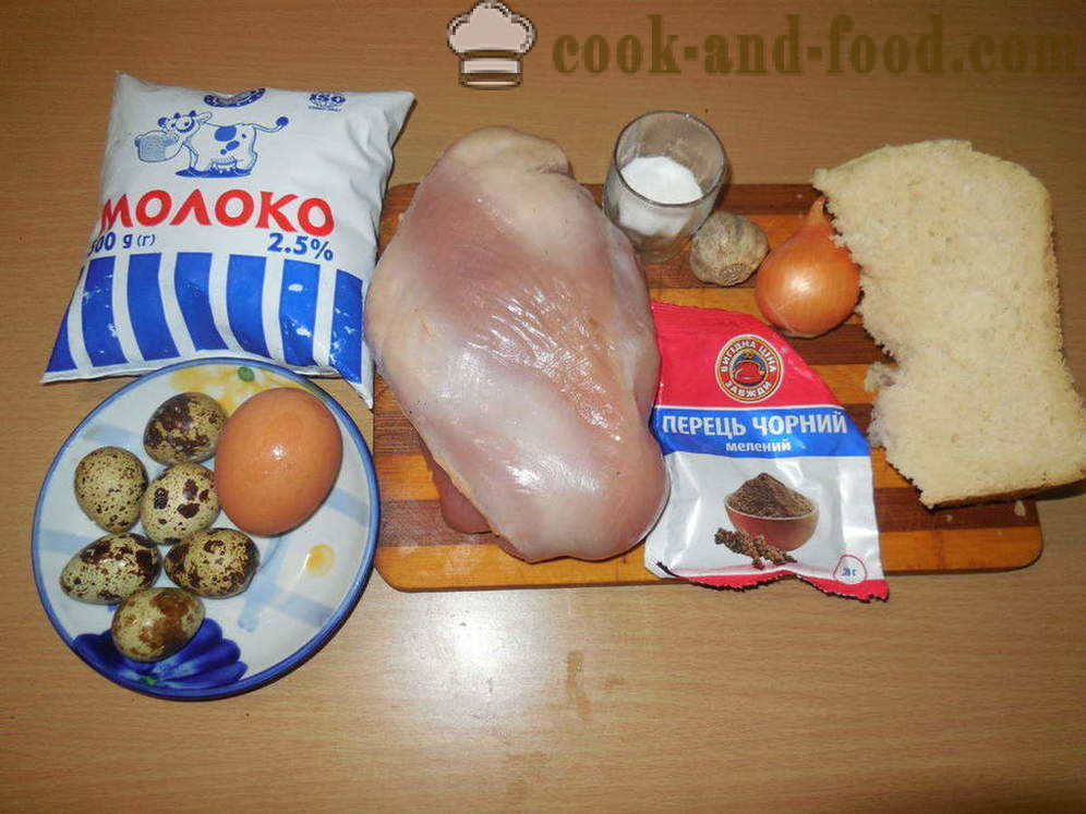 Damp kød rulle med vagtel æg - hvordan man laver farsbrød med æg til et par, med en trin for trin opskrift fotos