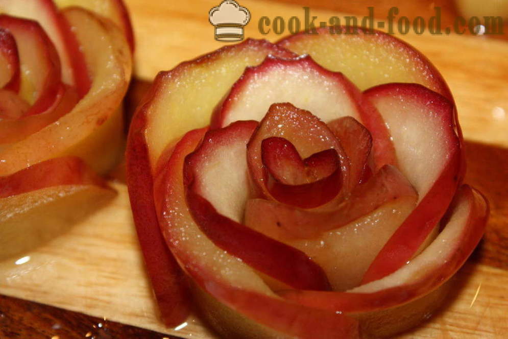 Opskrift af æbler rose - hvordan man kan gøre æble kage roser, skridt for skridt opskrift fotos