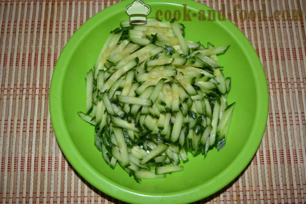 Salat fra oksekød hjerte med agurk og æg - hvordan man forbereder en salat af hjerter, en trin for trin opskrift fotos