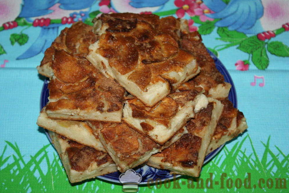 Æbletærte med kanel - hvordan til at bage en æbletærte med kanel i ovnen, med en trin for trin opskrift fotos