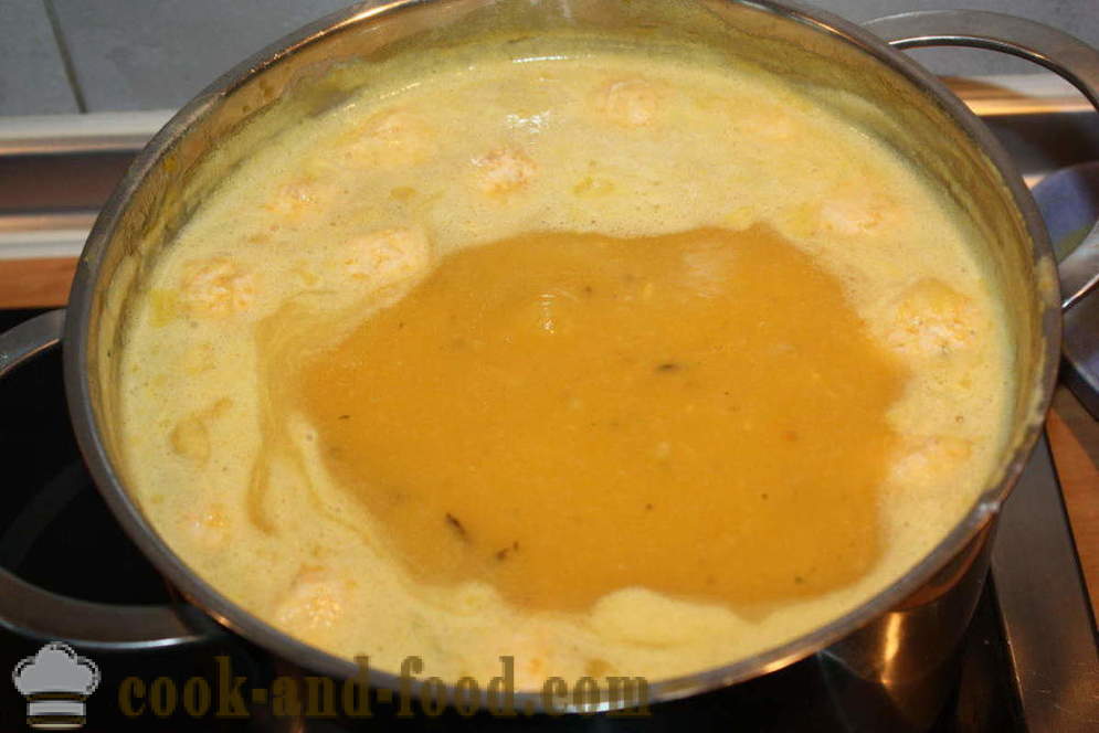 Creme af græskar med kødboller - hvordan man laver suppe puré af græskar, en trin for trin opskrift fotos