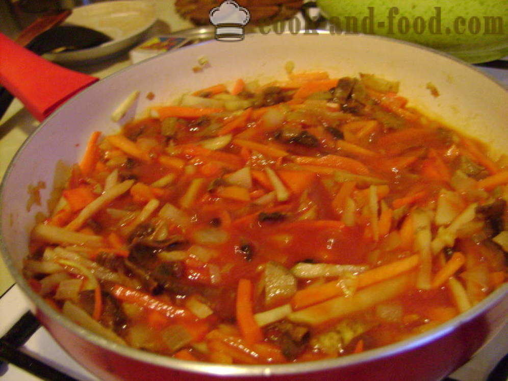 Grøntsagssuppe med svampe og bønner - hvordan man laver suppe med svampe, en trin for trin opskrift fotos