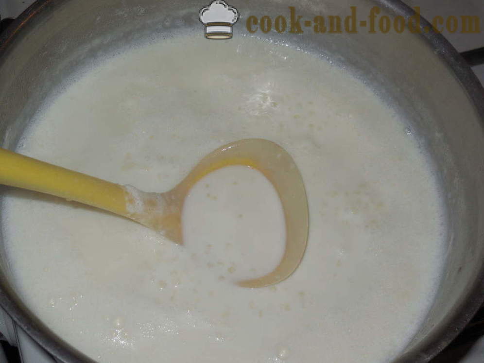 Sago mælk grød - hvordan man laver grød fra marv mælk, en trin for trin opskrift fotos