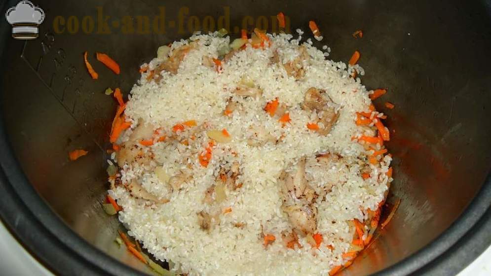 Pilaf kanin multivarka - hvordan man laver risotto med kanin i multivarka, trin for trin opskrift fotos