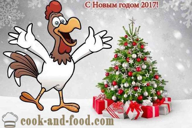 Smukke julekort for året af Rooster 2017