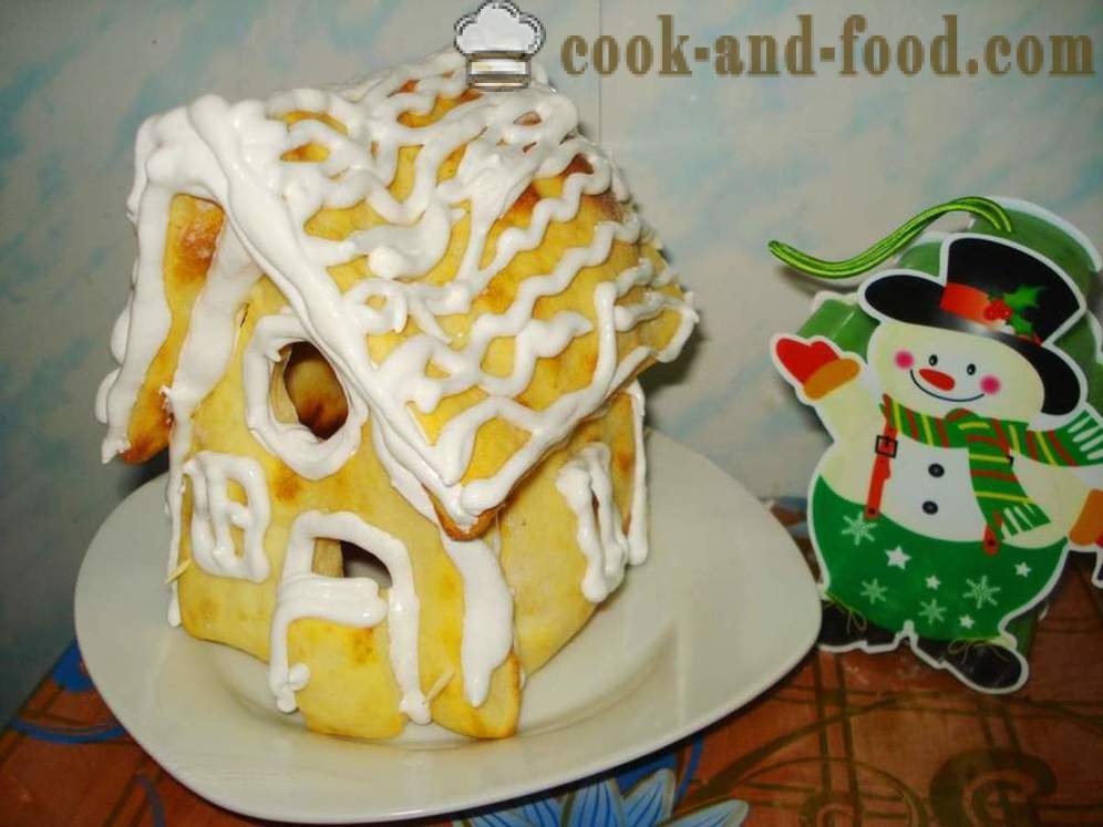 Julen honningkager hus med dine egne hænder - hvordan man laver en honningkager hus derhjemme, en workshop med trin for trin fotos