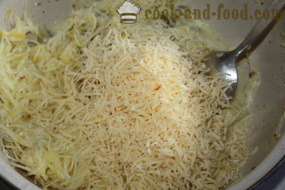 Muffins Zucchini med ost i ovnen - hvordan man laver zucchini boller, skridt for skridt opskrift fotos