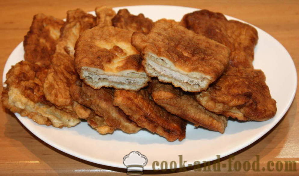 Dovne pasties af wafer kager i en gryde - trin for trin, hvordan man laver en doven pasties opskrift med et foto