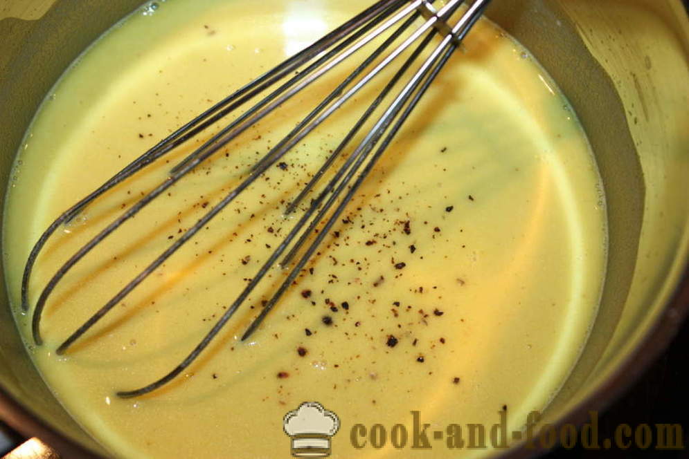 Pandekage tærte med svampe, ost og grøntsager i ovnen - trin for trin, hvordan man laver en pandekage kage opskrift med billede