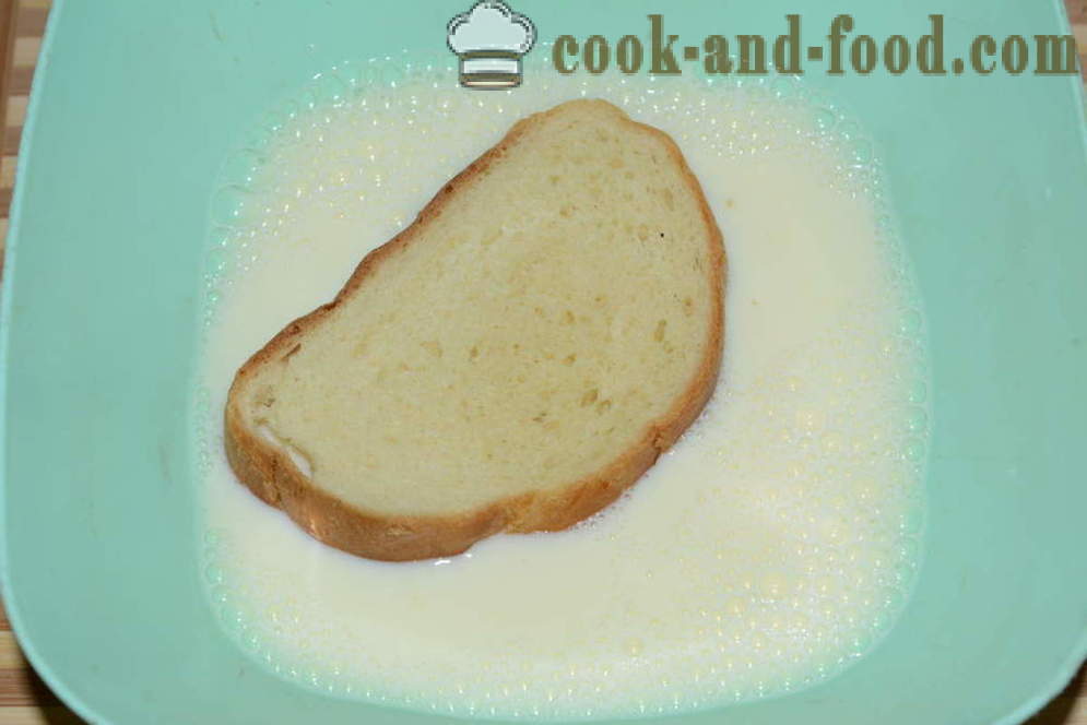 Søde brød toast med æg og mælk i en gryde - hvordan man laver et brød af toast i en stegepande, en trin for trin opskrift fotos