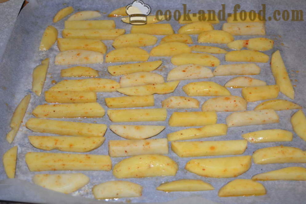 Crispy fries i ovnen - hvordan man laver pommes frites derhjemme, skridt for skridt opskrift fotos