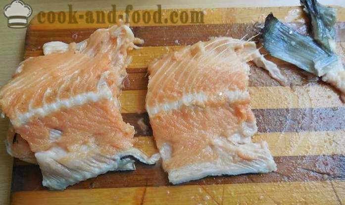 Sådan lage kamme af rød fisk med en flydende røg - en lækker opskrift kamme saltet laks, med fotos