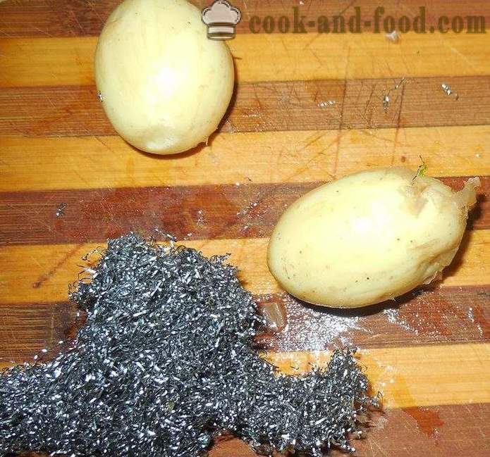 Lækre nye kartofler i creme fraiche med dild og hvidløg - hvordan at tilberede en lækker nye kartofler, en simpel opskrift med et foto