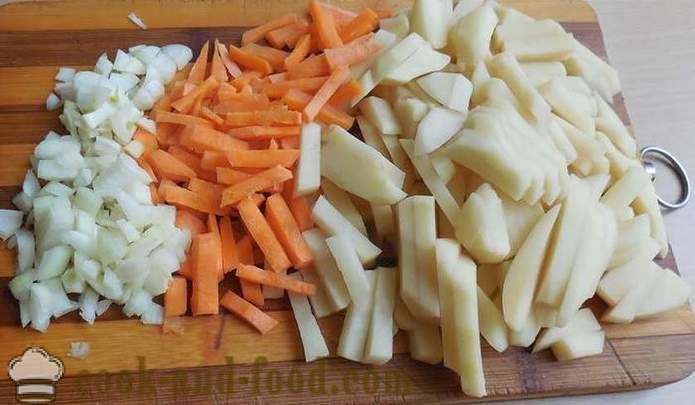 Grøntsagssuppe med dumplings - hvordan man laver suppe med dumplings - mormors opskrift med trin for trin fotos
