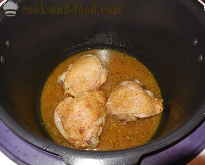 Kylling lår i multivarka i sursød sauce - opskrift med fotos, hvordan man laver saucen med kylling i multivarka