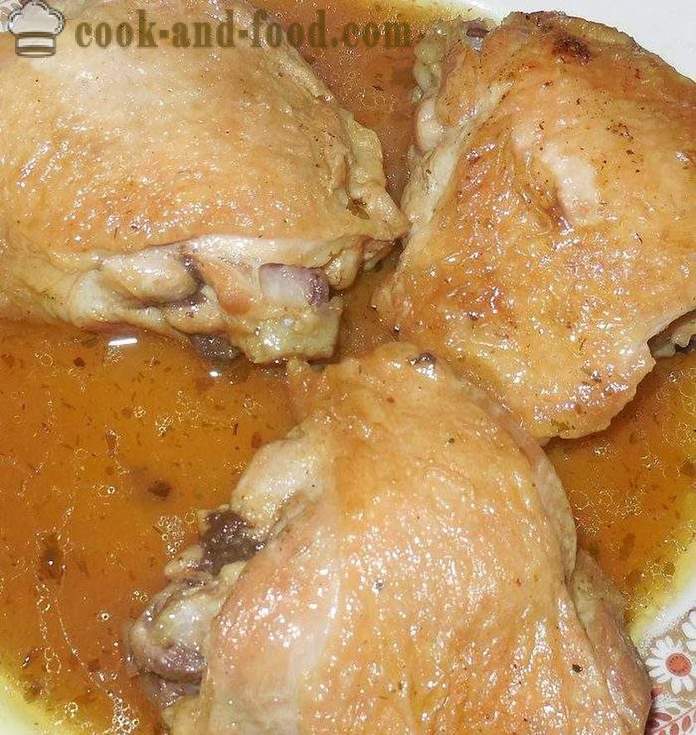 Kylling lår i multivarka i sursød sauce - opskrift med fotos, hvordan man laver saucen med kylling i multivarka