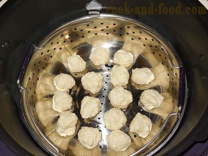 Dovne dumplings fra hytteost i multivarka - opskrift med fotos - trin for trin, hvordan man kan gøre dovne dumplings dampede
