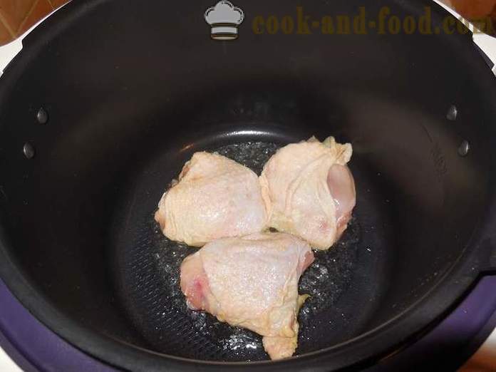 Ris med kylling og svampe i multivarka eller hvordan man tilbereder risotto i multivarka, skridt for skridt opskrift med fotos.