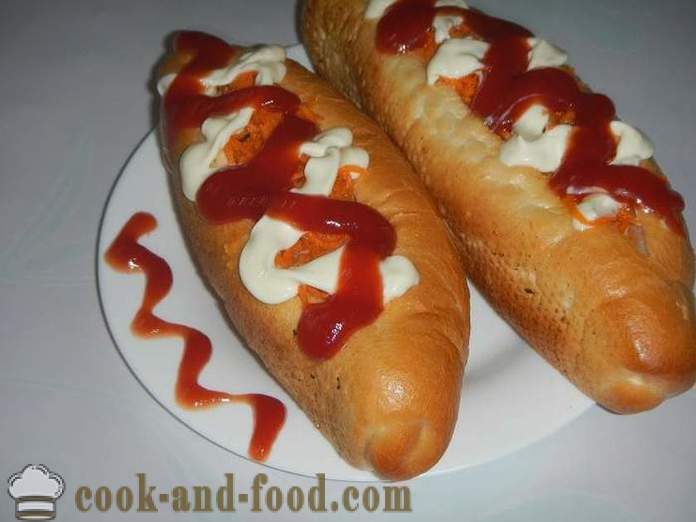 Lækker hjemmelavet hotdog - hvordan man laver en hotdog, en trin for trin opskrift med fotos.