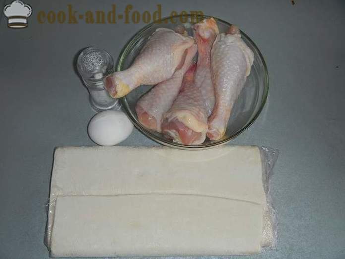 Puffs af klar butterdej med kylling - hvordan man laver pust, en trin for trin opskrift med fotos.